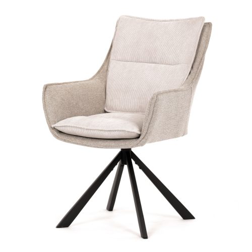 Scaun pivotant cu cotieră/tapițat culoarea crem DCH-B1180