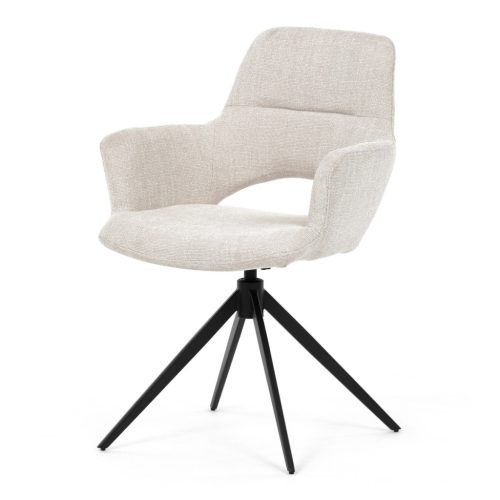 Scaun de sufragerie elegant, rotativ, culoare crem. Se rotește la 360°.