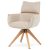 Scaun de sufragerie pivotant elegant, material bej, mecanism de rotire 360°, lemn masiv de frasin