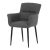 Scaun elegant de sufragerie, material textil gri ușor de curățat, picioare metalice lăcuite negru mat