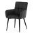 Scaun de sufragerie elegant cu brațe, stofă gri inchis, metal negru