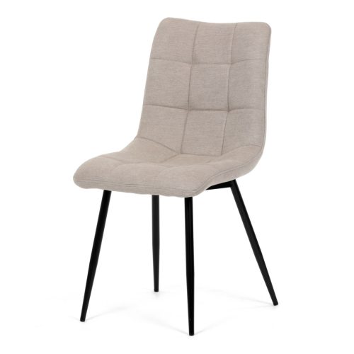 Scaun de sufragerie, material cappuccino, picioare din metal negru