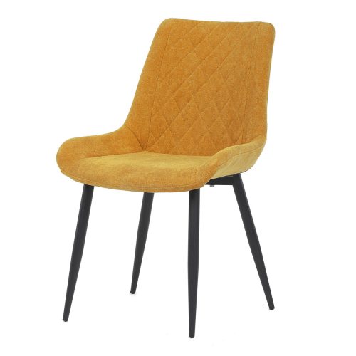 Scaun  din țesătură galbenă cu model elegant Romb. DCL-218