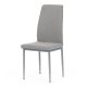 Scaun de sufragerie, tapițerie din material textil de culoarea trufei, picioare din metal gri