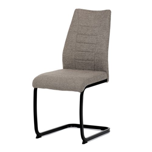 Scaun din material textil maro, cu bază de sanie. DCL-438