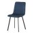 Scaun tapițat cu material din catifea de culoare albastră cu model romb. DCL-973