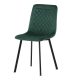 Scaun tapițat cu material din catifea verde cu model romb. DCL-973