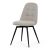 Scaun de sufragerie pivotant, material crem, mecanism rotativ 360°, lac negru mat, picioare metalice