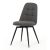 Scaun de sufragerie pivotant, material gri, mecanism rotativ 360°, lac negru mat, picioare metalice