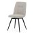 Scaun de sufragerie pivotant, material crem, mecanism rotativ 360°, lac negru mat, picioare metalice