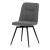 Scaun de sufragerie pivotant, material gri, mecanism rotativ 360°, lac negru mat, picioare metalice