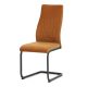Scaun de sufragerie tip sanie, material galben curry, metal negru