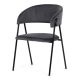Scaun de sufragerie, stofă gri, picioare metalice negre