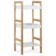    Dr-013-3  Etajeră  De Bambus Culoare Natur,3 Rafturi Din MDF Alb, Rezistă Pînă La 9 Kg.