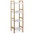 Dr-013-4 Etajeră De Bambus Culoare Natur,4 Rafturi Din MDF Alb, Rezistă Pînă La 12 Kg.