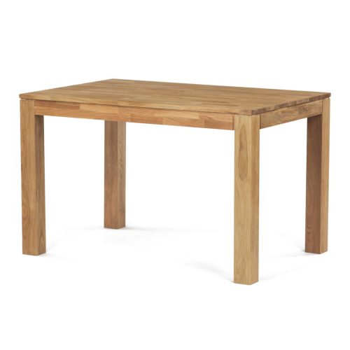 Masă de sufragerie 120x80x75 cm, stejar alb masiv, finisaj cu ulei, picioare de 8x8 cm