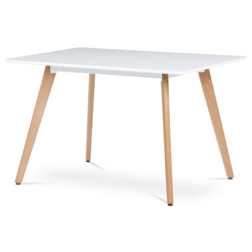 Masă de Bucătărie 120x80x74 cm, MDF, lac alb mat, picioare din fag masiv. DT-313