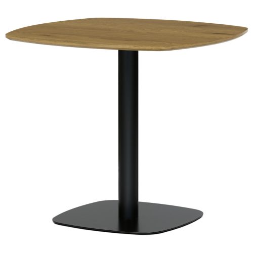 Masă de sufragerie, Masă de bar, placă MDF, decor stejar, metal negru