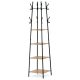 Raft cu 4 polițe, decor stejar sălbatic, MDF, metal negru