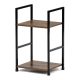 Bibliotecă, 2 rafturi, decor lemn vintage, MDF, lac negru