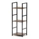Bibliotecă , 3 rafturi, decor lemn vintage, MDF, lac negru