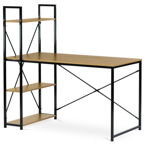 Birou cu rafturi, MDF, decor stejar, metal negru. GD-520 