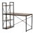Birou cu raft, MDF, decor lemn vechi, metal negru