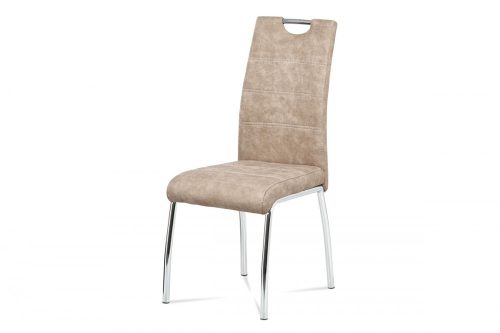 Scaun modern de dining în culoarea vintage latte cu picioare cromate HC-486