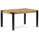 Masă de dining 140x88x76, blat MDF decor stejar sălbatic, grosime 100mm, metal negru mat