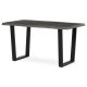 Masă de sufragerie, 140x80x75 cm, blat MDF, decor stejar gri, picioare metalice in forma de U