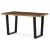 Masă de sufragerie, 140x80x75 cm, blat MDF, decor lemn vechi, picioare metalice in forma de U