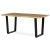 Masă de sufragerie, 160x90x75 cm, blat MDF, decor stejar salbatic, picioare metalice in forma de U