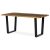 Masă de sufragerie, 160x90x75 cm, blat MDF, decor lemn vechi, picioare metalice in forma de U