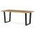Masă de sufragerie, 180x90x75 cm, blat MDF, decor stejar salbatic, picioare metalice in forma de U