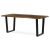 Masă de sufragerie, 180x90x75 cm, blat MDF, decor lemn învechit, picioare metalice in forma de U