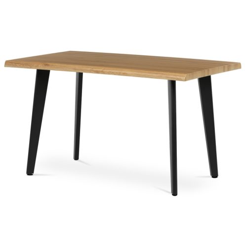 Masă de sufragerie, 130x80x75 cm, blat MDF, decor stejar salbatic, picioare si structură metalică