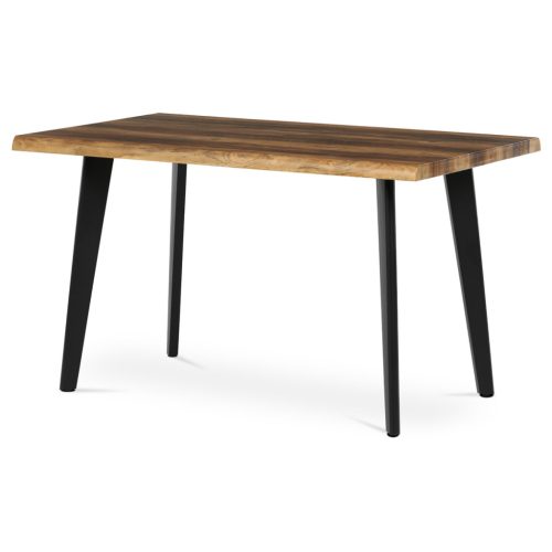 Masă de sufragerie, 130x80x75 cm, blat MDF, decor lemn vechi, picioare metalice