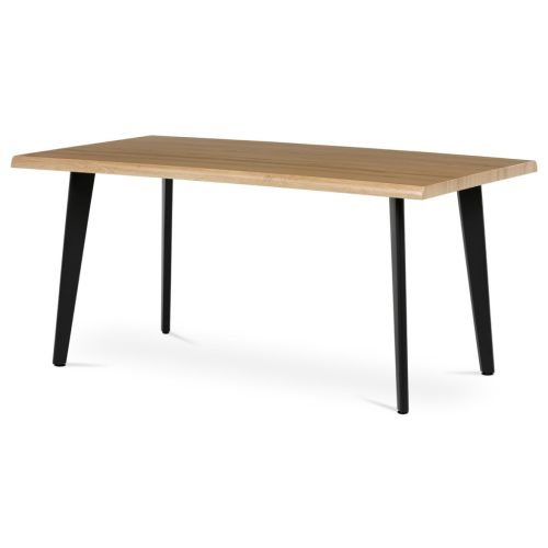 Masă de sufragerie, 160x90x75 cm, blat MDF, decor stejar salbatic, picioare metalice