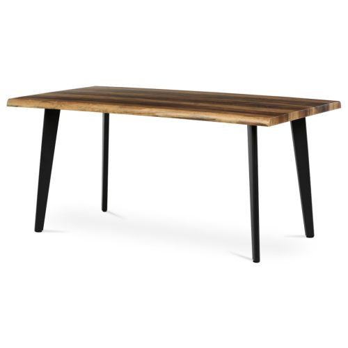 Masă de sufragerie, 160x90x75 cm, blat MDF, decor lemn vechi, picioare metalice