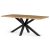 Masă de sufragerie, 180x90x75 cm, blat MDF, decor stejar salbatic, picioare metalice in forma de stea