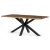 Masă de sufragerie, 180x90x75 cm, blat MDF, decor lemn învechit, picioare metalice in forma de stea