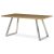 Masă de dining 160x90 cm, MDF + furnir, nuanță stejar, picioare metalice, oțel inoxidabil periat.