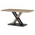 Masă de sufragerie modernă 160x90cm, MDF, stejar 3D culoare san remo, picioare metalice, lac negru