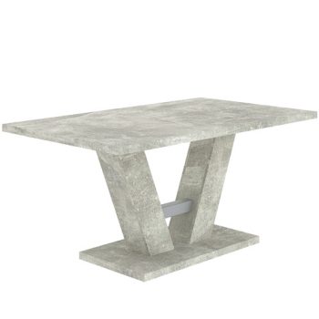 Masă de dining modernă culoare beton. VESTA 137x90 cm