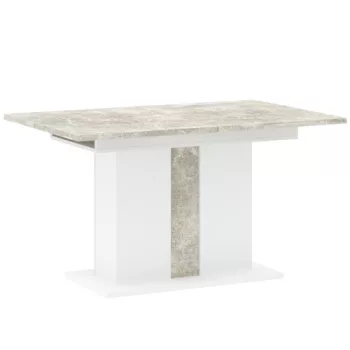 Masă de dining GREYS, marmură/albă, 134 cm