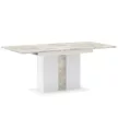 Masă de dining GREYS, marmură/albă, 134 cm
