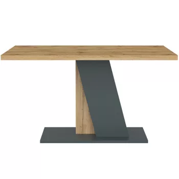 Masă de dining BRISTOL în culorile stejar/negru, 138 cm