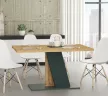 Masă de dining BRISTOL în culorile stejar/negru, 138 cm