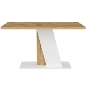 Masă de dining BRISTOL în culorile stejar/alb, 138 cm