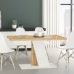 Masă de dining BRISTOL în culorile stejar/alb, 138 cm